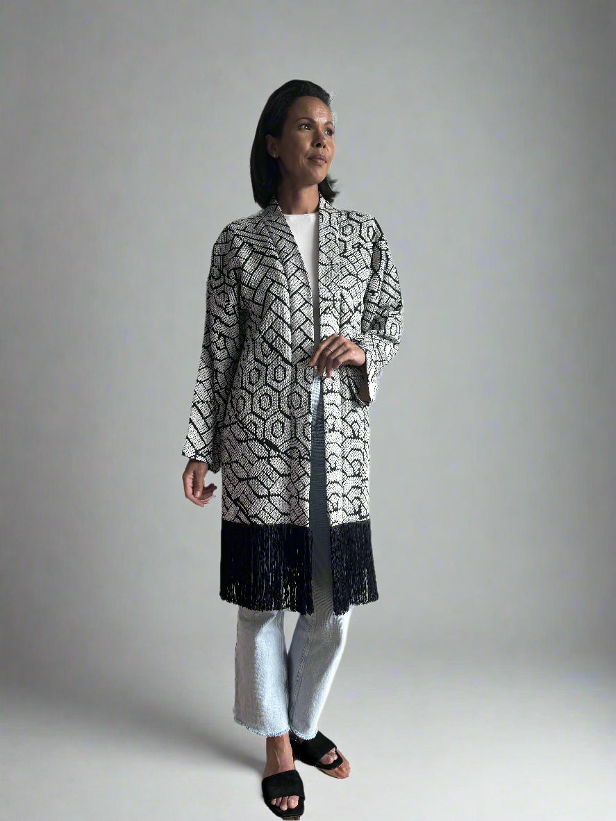 Black and white shibori