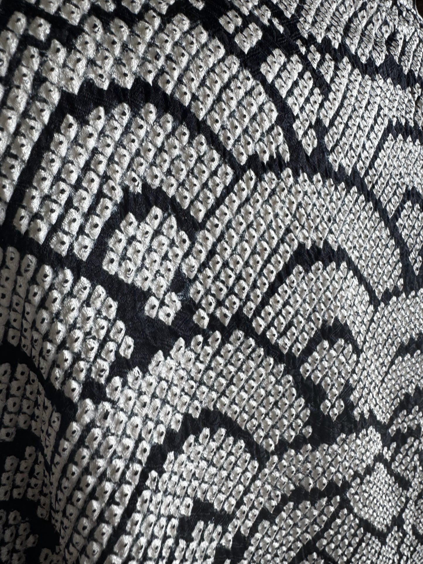 Black and white shibori